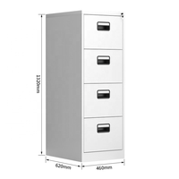 Armoire de rangement métallique verrouillable anti-corrosion à tiroirs, haute capacité, gain de place, pour documents, outils et fournitures de bureau