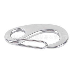 Grillete de Acero Inoxidable Pulido en Forma de Huevo con Doble Gancho y Pasador de Rosca, Tamaño Métrico - Product Image 1