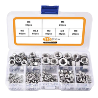 Lot de 315 écrous papillon hexagonaux en acier inoxydable 304 de grade A2-70, entièrement filetés, kit d'assortiment métrique M2-M8, ensemble de fixations CNC