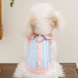 Pet Teddy Clothes Light Blue Yellow Green Polo <b>Collar</b> Breathable Shirt For <b>Small</b> Medium <b>Dogs</b> Cats Spring Summer Wear - Product Image 2