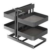 ARTSTEEL Panier coulissant double niveau Magic Corner à ouverture complète avec glissière robuste pour rangement dans les armoires d'angle de cuisine