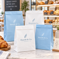 Sac en papier kraft de qualité alimentaire ECO, résistant à la graisse et à l'humidité, pour l'emballage de biscuits et de bonbons, impression personnalisée
