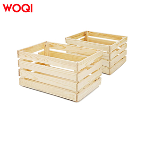 WOQI Caja de almacenamiento de madera Cestas de regalo vacías de Navidad para organizar <span class=keywords><strong>vino</strong></span> y alimentos y propósito decorativo - Product Image 3