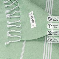 Vente en gros 100% coton recyclé Peshtemal Hammam Serviettes de plage sans sable Logo imprimé personnalisé Style d'été Couleur unie Design uni