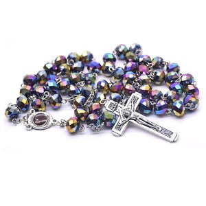 Rosarios de Cristal Coloridos, Collares Católicos para la <span class=keywords><strong>Primera</strong></span> Comunión, Regalo de Oración - Product Image 3