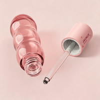 Gloss à lèvres ondulé rose pastel mignon, flacon en verre transparent avec compte-gouttes, impression de logo personnalisée, échantillon gratuit, emballage cosmétique JAUNCE