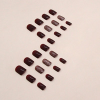 Haute Qualité Pro En Gros Solide Couleur Vin Court Carré Presse Sur Les Ongles En Vrac