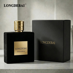 Botella de Perfume de Vidrio Plana Roja y Negra de Lujo, Personalizada y Única, de 30ml, 50ml, 100ml, con Tapa Metálica y Acabado en Terciopelo - Product Image 2
