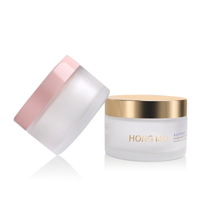 30ml 60ml 100ml <span class=keywords><strong>200</strong></span> <span class=keywords><strong>ml</strong></span> vetro cosmetico rotondo trasparente barattolo di crema smerigliato Scrub per la cura della pelle contenitore con Logo personalizzato con coperchio in oro rosa - Product Image 3