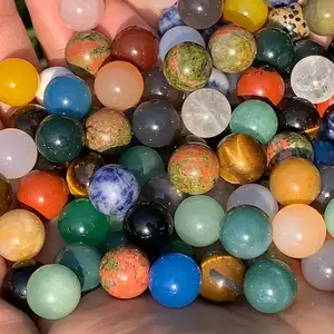 Boule <span class=keywords><strong>de</strong></span> cristal Non poreuse <span class=keywords><strong>de</strong></span> 20mm/mélange assorti <span class=keywords><strong>de</strong></span> perles rondes Non percées sans trou, pierres précieuses, pierre <span class=keywords><strong>de</strong></span> poche, sculpture <span class=keywords><strong>de</strong></span> sphère, cristal et marbre - Product Image 5