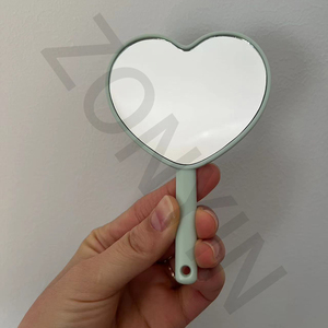 กระจกแต่งหน้าพกพาแบบมินิรูปหัวใจ ขายส่ง กระจกพลาสติกแบบมีโลโก้สั่งทำได้ ความคมชัดสูง น่ารัก พกพาสะดวก สำหรับผู้หญิง - Product Image 5