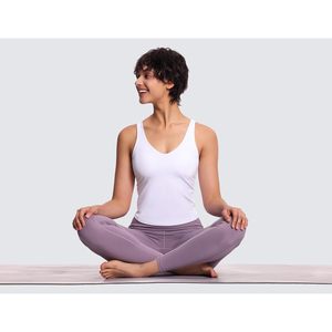 Brassière de sport longue pour femme, sans armatures, rembourrée, col en V, bretelles spaghetti, pour yoga et fitness, anti-transpiration, respirante, séchage rapide - Product Image 3
