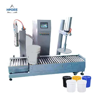 Higee Semi Automatic 5-20 Liter Jar Bottle Cooking Oil Liquid Pail Weight Scale Weighing Filling Sealing Machine