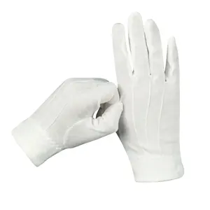 Vente en gros de gants d'étiquette 100% coton blanc main de ménage de haute qualité