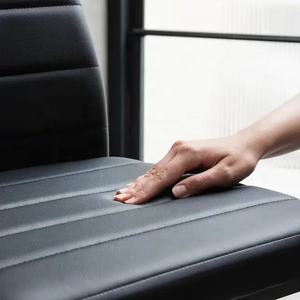 Chaises de salle à manger en cuir PU à dossier haut, pieds en métal, meubles de maison à vendre, chaises de salle à manger bon marché, sillas de comedor noires - Product Image 6