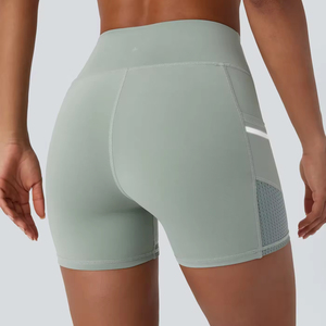 Shorts Deportivos de Malla para Mujer, Personalizados, con Cintura Alta, Tira Reflectante, Ropa Deportiva para Gimnasio, Yoga - Product Image 4