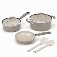Ensemble de casseroles en aluminium avec revêtement céramique, couvercle et poignée en verre, ensemble de casseroles et poêles de cuisine, facile à nettoyer