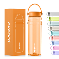 Bouteille d'eau transparente en plastique sans BPA de 32oz Shaker Tritan mignon clair bouteilles d'eau à large bouche pour filles ma bouteille