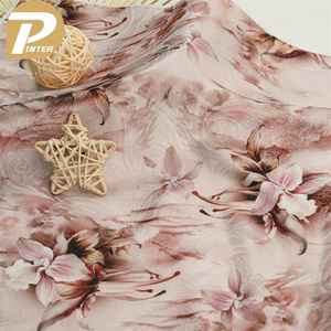Farbenfroher 100 % Polyester Druckstoff großer Blumentruckstoff digital bedruckter <span class=keywords><strong>Satin</strong></span>-Jacquard-Band für Damenkleid - Product Image 5