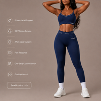 Ensemble de yoga 2 pièces pour femme avec logo personnalisé, soutien-gorge de sport et leggings taille haute, vêtements de sport pour l'entraînement, la remise en forme et la gym