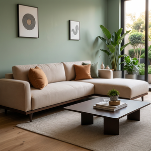 Sofá Seccional Moderno en Forma de L, Sofá Esquinero Minimalista, Muebles de Sala de Estar de Lujo, Base de Madera Sólida, Ecológico, para Villa - Product Image 2