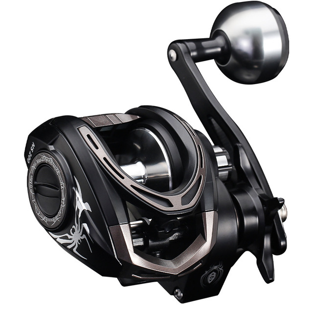 HAUT TON Fishing Tackle Black Thunder Metal Fly Fishing Reel 6.3 1 Gear Ratio High Speed 7KG Braking Force Single Rocker Ocean B