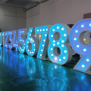 Kexian tùy chỉnh <span class=keywords><strong>led</strong></span> marquee số 0-9 4ft 5ft bóng đèn lớn Thư Trang trí Backdrop <span class=keywords><strong>LED</strong></span> marquee thư A-Z - Product Image 2