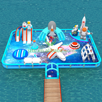 Tongcai PROMO CHAUDE Parc aquatique gonflable flottant sur le thème de l'aérospatiale, Château gonflable flottant pour enfants et adultes