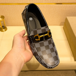 Mocassins en cuir pour hommes, antidérapants, respirants, pour la marche en extérieur, chaussures décontractées à enfiler pour le travail, le bureau, la conduite, baskets - Product Image 2