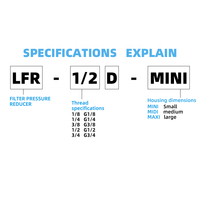 FESTOI Serie LFR, Filtro Separador de Agua y Aceite para Compresor, Regulador de Presión de Aire, Válvula Reductora para Aerógrafo