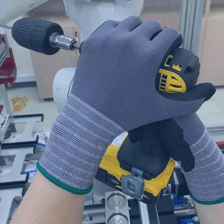 Guantes de seguridad automotrices de nitrilo, protectores de trabajo de nitrilo de 15G