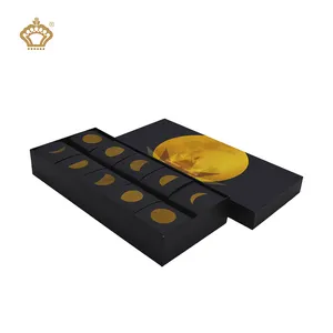 Il favore di cerimonia nuziale di lusso nero all'ingrosso di alta qualità progetta l'imballaggio quadrato del cilindro rotondo per il cioccolato dello spuntino del biscotto della torta