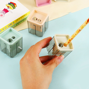 <span class=keywords><strong>Taille</strong></span>-<span class=keywords><strong>crayon</strong></span> <span class=keywords><strong>rotatif</strong></span> à double trou de dessin animé avec capuchon en ruban adhésif transparent - Product Image 5