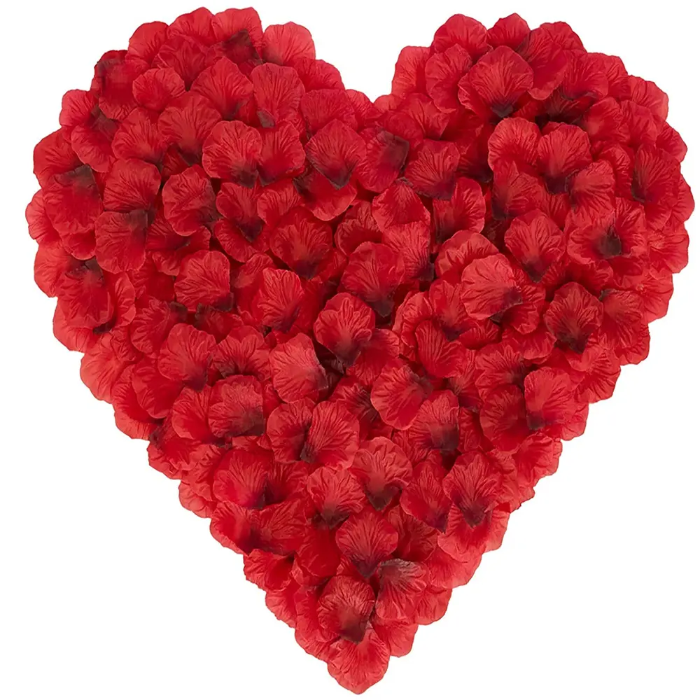 wholesale 100pcs dark red rose petals Artificial Flower Silk Petals for Valentine Day Wedding Flower Decoration