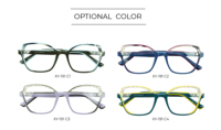 Montura Óptica de Acetato Hecha a Mano por Diseñadores, Patrón Natural Veteado Exclusivo, Borde Curvo y Contorneado, Moderna