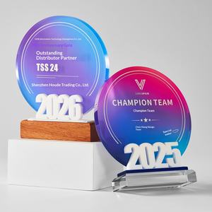 Trofeo Rotondo in Cristallo Acrilico Artificiale Personalizzato 2025-2026 Stella dell'Anno Premio del Personale per il Cinquantesimo Anniversario - Product Image 4