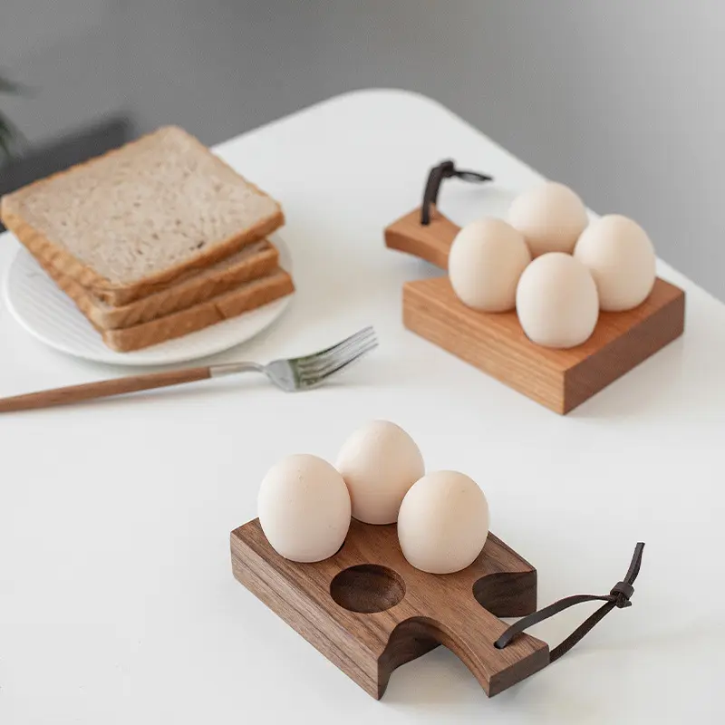 Grosir kotak penyimpanan telur kayu kustom dapur penyimpan telur