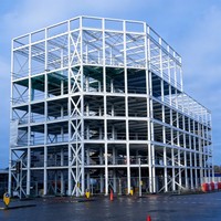 Edificio de Oficinas Prefabricado de Diseño Industrial con Estructura de Acero Ligero Galvanizado de Múltiples Pisos con Resistencia al Viento de 121+ Mph