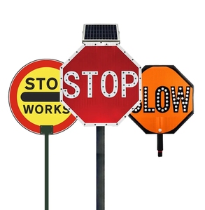 ป้ายจราจรพร้อมส่ง ป้ายหยุดชะลอการจราจร ป้ายหยุดแบบถือ ป้ายหยุดแบบไม้ - Product Image 5