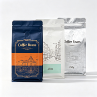 Sachet de café personnalisé, recyclable, biodégradable, à fermeture éclair, avec valve unidirectionnelle, à encoche de déchirement, thermoscellable, de qualité alimentaire