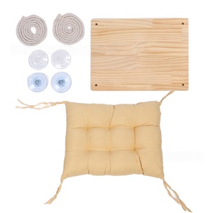 USMILEPET Factory Outlet de madera para mascotas hamaca nidos cojín cama con ventosa Mat colgante gato columpio para balcón gato perca - Product Image 6