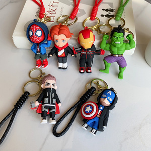 Porte-clés en PVC pour enfants <span class=keywords><strong>Super</strong></span> Power <span class=keywords><strong>Captain</strong></span> America Avengers Jouet Spider-man Chaîne 3D Dessin animé Spiderman <span class=keywords><strong>Marvel</strong></span> Avenger Porte-clés - Product Image 2