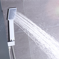 SANIPRO Système de douche à effet pluie moderne en acier inoxydable noir, mitigeur de robinetterie, salle de bain, étanche, montage mural, panneaux de douche intelligents