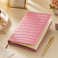 Carnet à couverture rigide personnalisé, motif crocodile, cuir PU, vert rose, marque-page à ruban bicolore, cadeau d'entreprise, OEM en gros