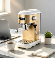 Machine à café expresso 3 en 1 avec pompe 15 bars, panneau de commande éclairé à une touche, réservoir d'eau transparent amovible de 1 L ST-695