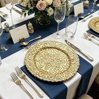 Assiette de présentation en plastique de luxe, légère, antidérapante, dorée brillante, pour hôtels, restaurants, traiteurs, événements et mariages