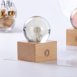 3D ha condotto la luce del dente di leone bianco caldo conservato fiore ricaricabile sfera di cristallo luce notturna su misura regalo di san valentino - Product Image 6