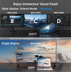 WAVLINK WL-UTD58-<span class=keywords><strong>M</strong></span> Stasiun Docking Thunderbolt 5 Dock Thunderbolt 5 140W PD Hub Docking Layar 8K - Product Image 3
