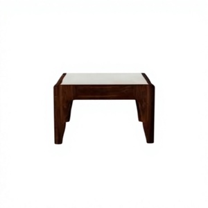 Mesa de centro cuadrada de madera, mesa auxiliar baja, otomana rústica, duradera, multifunción, portátil, fácil de limpiar, muebles para sala de estar - Product Image 1