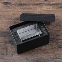 Vente en gros de blocs de cristal K9 vierges, compatibles avec les machines XTool UV, gravure au laser, cube en verre 3D avec boîte cadeau noire